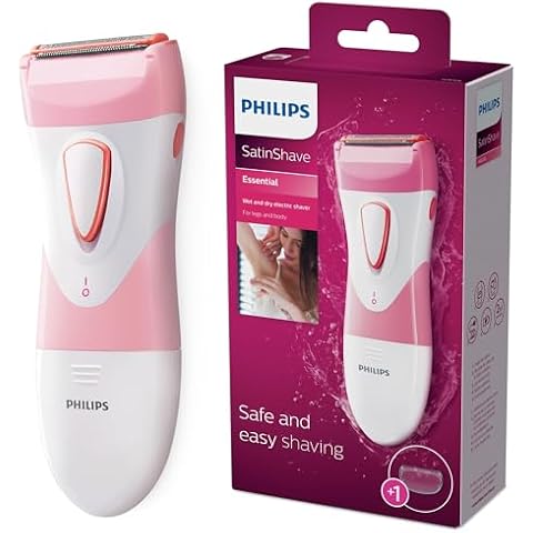 Philips Beauty SatinShave Essential Women's Wet & Dry Electric Shaver for Legs, Cordless, Pink and White, HP6306/50 Cover