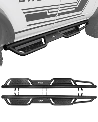 ROADER Bronco Running Boards for 2021 2022 2023 2024 New Ford Bronco 4 Door, Bronco Step Rails Side Step Nerf Bars, Black Powder Coated Heavy Duty Off-Road Rock Rail Step