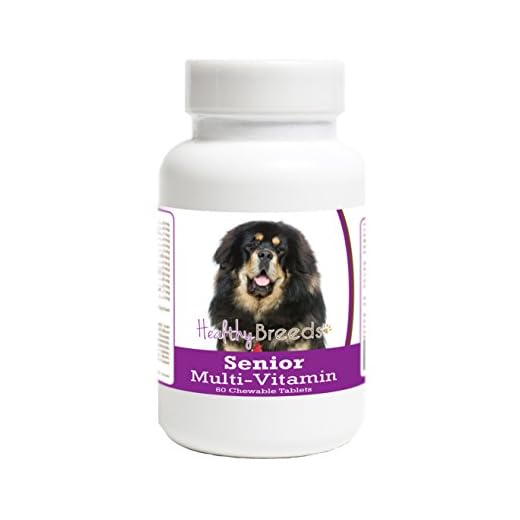 Healthy Breeds Senior Multi-Vitamin for Tibetan Mastiff - OVER 200 BREEDS - Veterinarian Formulated Daily Dietary Chewable Tablet - 60 Chews
