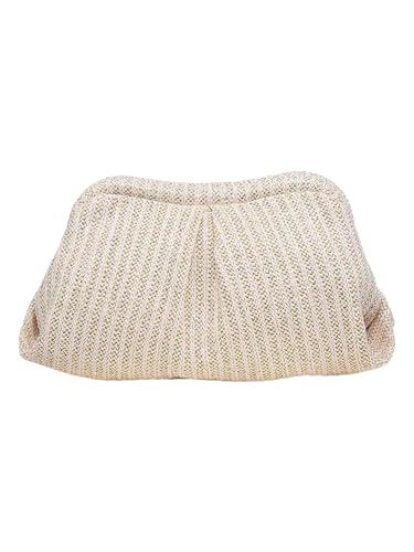 Image of Verdusa Women's Straw Woven Clutch Handbags Ruched Cloud Purse