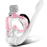 Odoland Máscara de Buceo Integral para Adultos, Rosa S/M (10-12 cm)