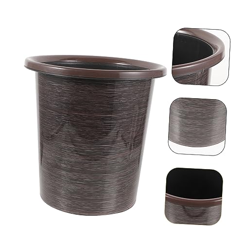 Caneca de basura rectangular de plástico con diseño madera 13 galones miniatura 7