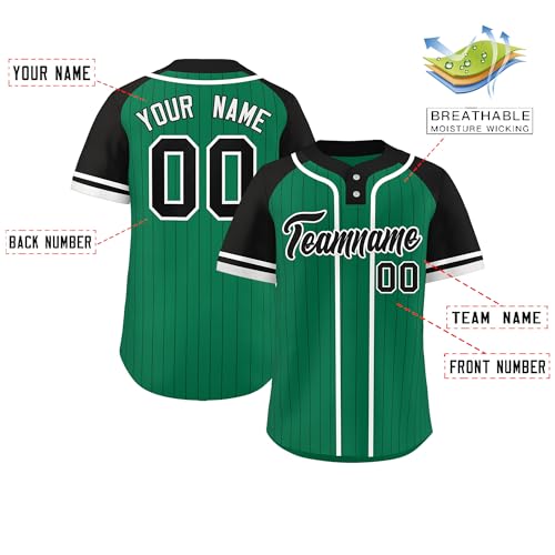 Custom Pinstripe Baseball Jersey Raglan Sleeves Team Shirts Sports Uniform Personalized Name Number for Adult Youth miniatura 3