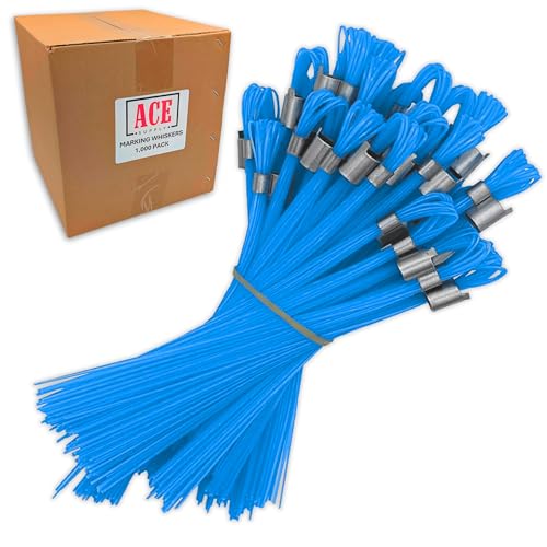 ACE Supply Blue Marking Whiskers - 1000 Pack - Durable Marking Set - Use As Survey Stakes, Construction Markers, Or Trail Markers
