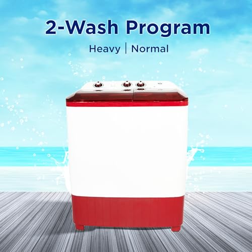 Image of TCL 7 kg, 5 Star, Semi-Automatic Washing Machine (T103-D70TW, Fast Dry, Burgundy)