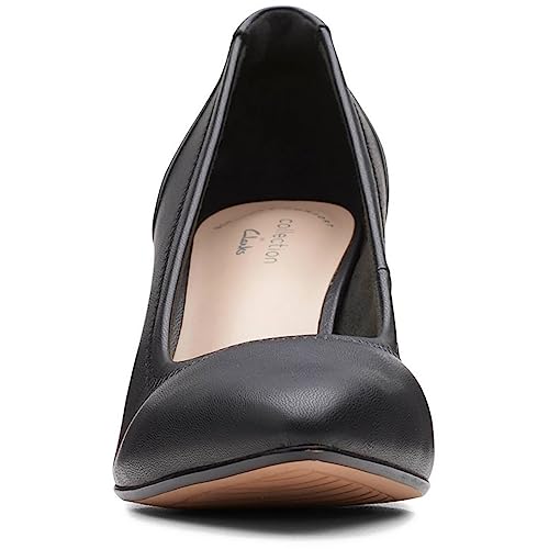 Image of Clarks Womens Illeana Pump Black Smooth Pumps
