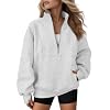 AUTOMET Womens Quarter Zip Oversized Sweatshirts Teen Fleece Pullover Hoodies 2026 Mock Neck Sweater Fall Workout Jacket
