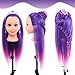 24Inch Doll Head for Hair Styling, Mannequin Head with Hair Purple,Doll Styling Head For Braiding,Table Clamp