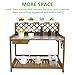 PetsCosset Garden Potting Benches & Tables,Outdoor Wooden Work Station W/Metal Table Top,Drawer,Large Bottom Shelf,Open Shelf Natural Wood-Natural Stained