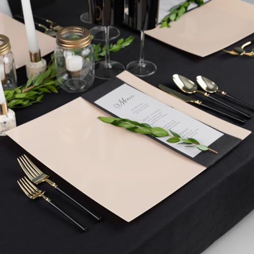 Platos decorativos cuadrados beige 13" pack 4 miniatura 4