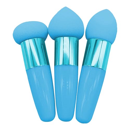 Eponge De Fond De Teint - Melangeur De Maquillage Bouffant De Fond De Teint Haute Densite 3 Pieces Avec Poignees,Ensemble D'epon