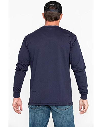 Carhartt Men's 100235 Flame-Resistant Force® Long Sleeve Cotton T-Shirt - Medium Regular - Dark Navy3
