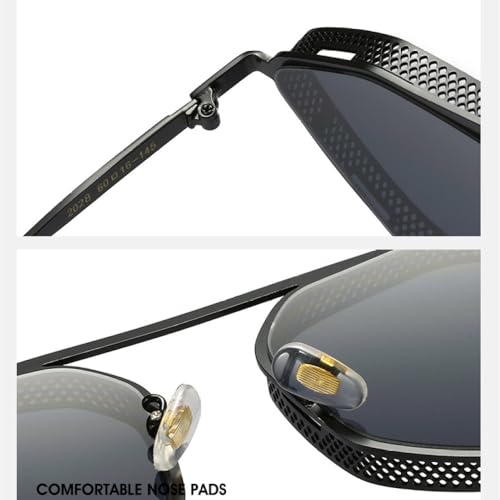 Lunettes de luxe Steampunk avec monture métallique pour homme chic - 4