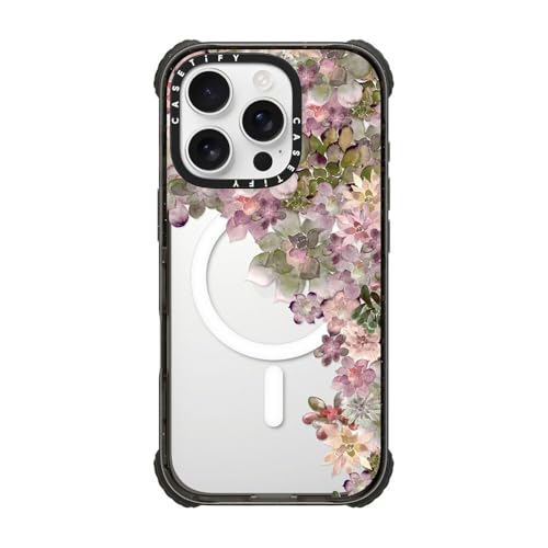 Coque CASETiFY Ultra Impact iPhone 16 Pro My Succulent Garden Rose