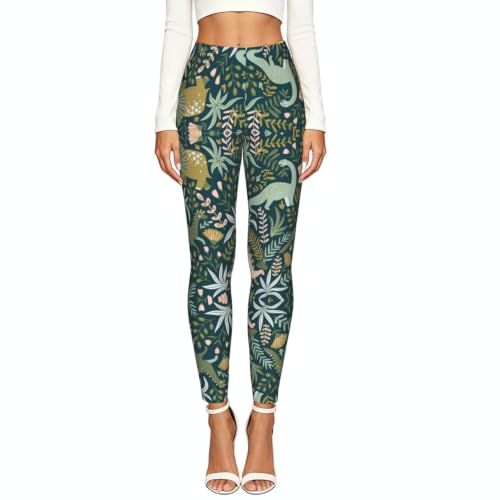 Leggings de compresión suave para mujer con estampado de dinosaurio para el gimnasio 2