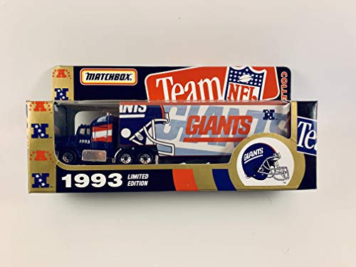1993 Matchbox White Rose Collectibles NFL Team Collectible Die Cast Replica Tractor Trailer - NEW YORK GIANTS