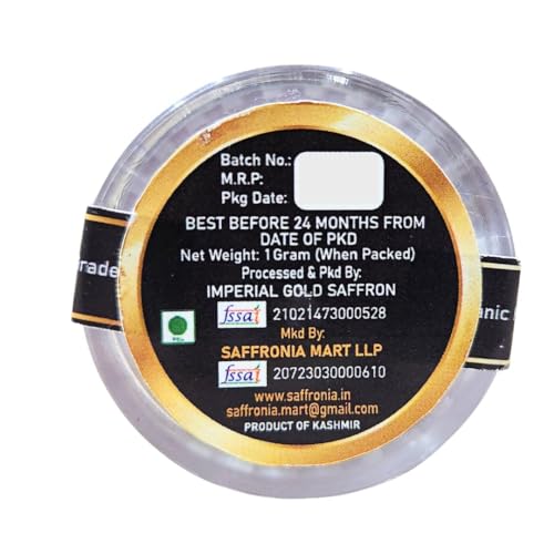 Saffronia Mart Kashmiri Mongra Saffron | A++ Grade Kesar | Pure & Premium | Rich Aroma & Color | Perfect for Cooking & Beauty | Airtight Pack | FSSAI Certified | 1gm - pack of 4