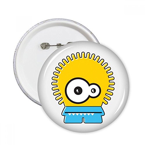 Badge Alien cadeau original broches rondes Monster Jaune vêtement ado 5 pcs XL