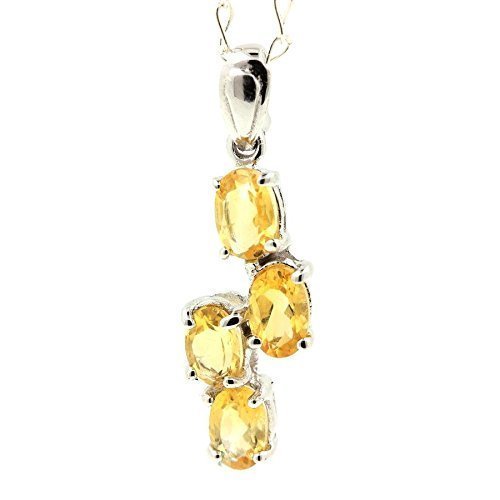 Pendentif Citrine en Argent 925 authentique avec sa chaîne élégante et raffinée