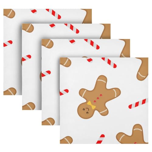 Servilletas de Tela YETTASBIN Gingerbread Man Set x6 50.5 cm miniatura 5