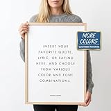 Personalized Quote Wall Art Print Framed – Custom Text Typography Poster – Choose Font & Color – Minimalist Modern Home Decor – Gift Ready