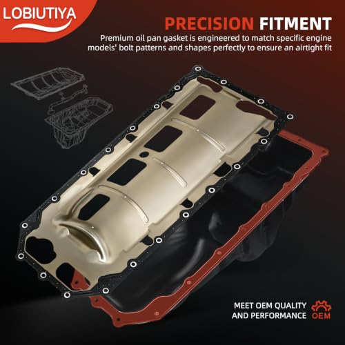 Image of Oil Pan Gasket Set for Ram 1500 2500 3500 5.7L HEMI 2003-2024 | Complete upper and lower engine sealing kit with valve cover gaskets, oil pan gasket and bolt grommets