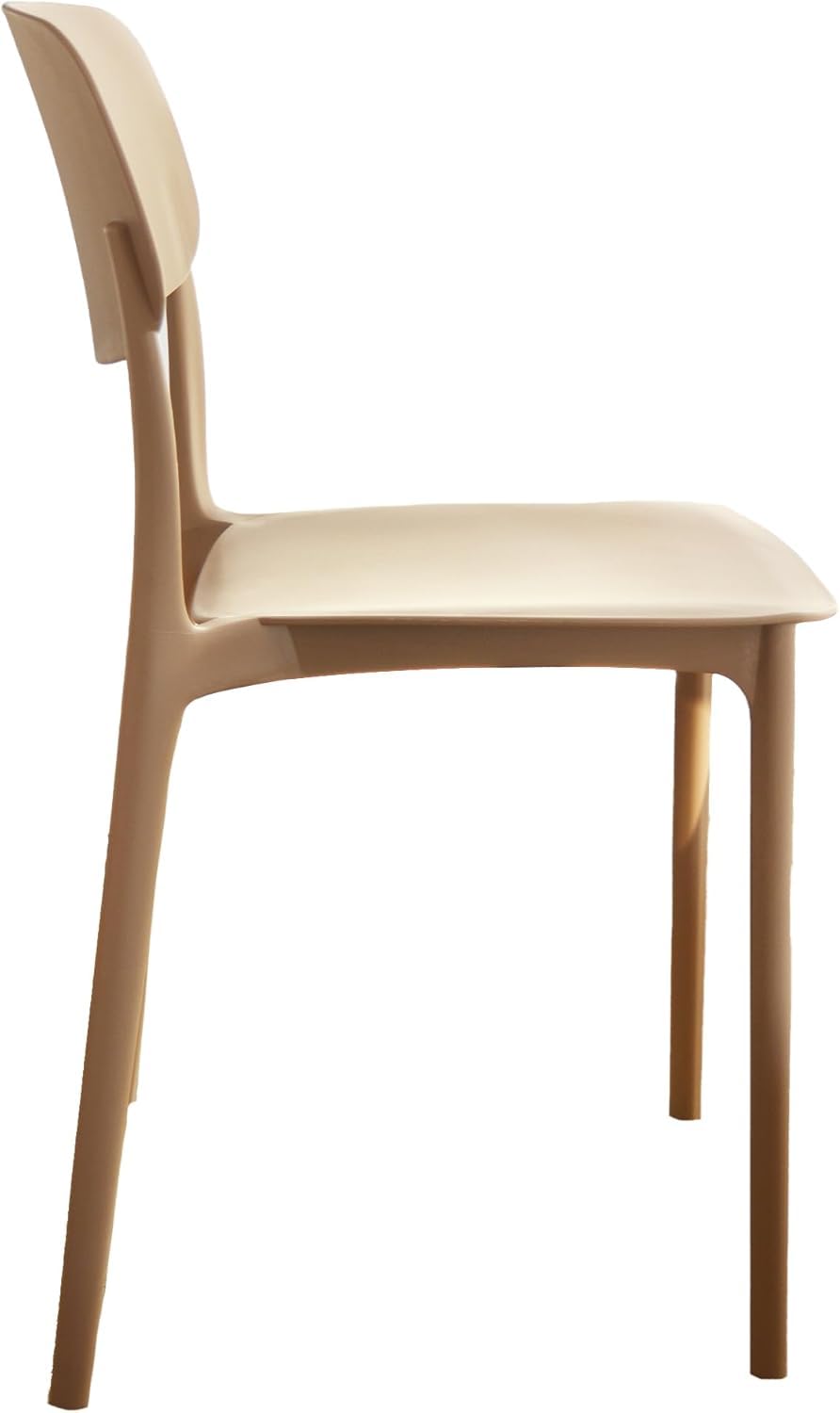 Generico GORICA Set 4 pièces Chaise PRAGA en plastique empilable intérieur extérieur confort taupe