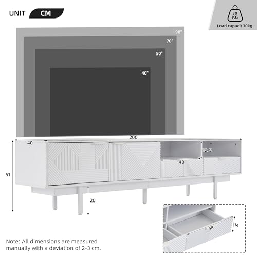 Meuble TV moderne chic lignes géométriques noires et blanches - 4