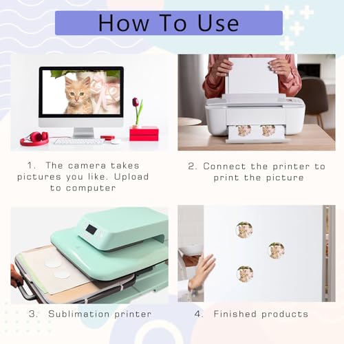 Sublimation Magnet Blanks,40Pcs 2.16''x2.16''Sublimation Round Magnets,Sublimation Blanks Personalized Decoration for Home Kitchen Refrigerator Microwave Oven Officer,Picture Magnets Best DIY Gifts - Image 5