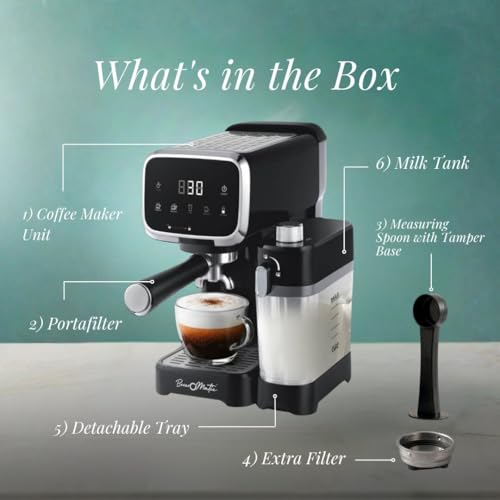 Image of Cafe Style Coffee Maker with Fresh Milk I Intuitive Touchscreen, 1350 Watts, 20 Bar Pump, 1.2 Ltr. Water Tank, Dedicated Beverage Dial for Latte, Cappuccino, Hot Milk I 1 Year Warranty
