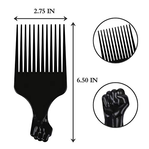 Leaduway Hair Pick Comb, Fist Hair Picks For Afro Hair, Plastic 6.5 Inch Afro Picks For Women And Men, Lift Hair Pick For Curly Hair, Rainbow Set (6 Pcs) #TOP5