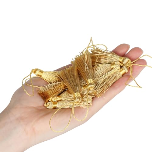 Image of 48Pcs Mini Bookmark Tassels Handmade Keychain Silky Tassel