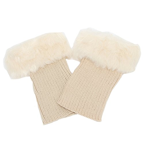 Image of Womens Fur Trim Boot Cuff Top Cover Leg Warmers