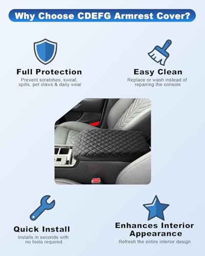 Image of CDEFG for 2026 Kia Sorento Center Console Cover for 2026 Kia Sorento Accessories Armrest Cover Middle Console Protector Arm Rest Pad Leather