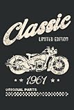 60Th Birthday Meme for Men Classic Motorcycle Born in 1961 Nice: Lined Notebook with 6 x 9 inches, 100 Pages for Planner, Lined College Ruled Paper, Journal, Diary