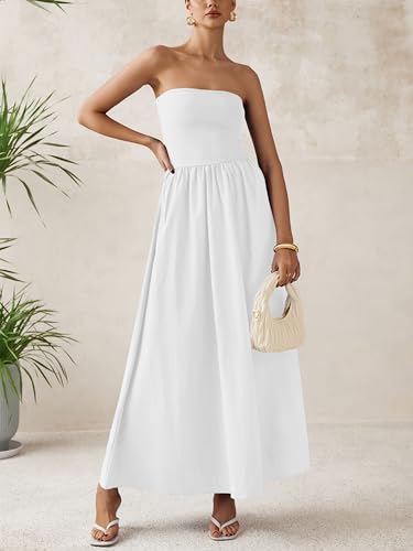 PRETTYGARDEN Women 2025 Summer Elegant Strapless Maxi Dress Tube Top Dress A Line Flowy Long Wedding Party Cocktail Dresses3