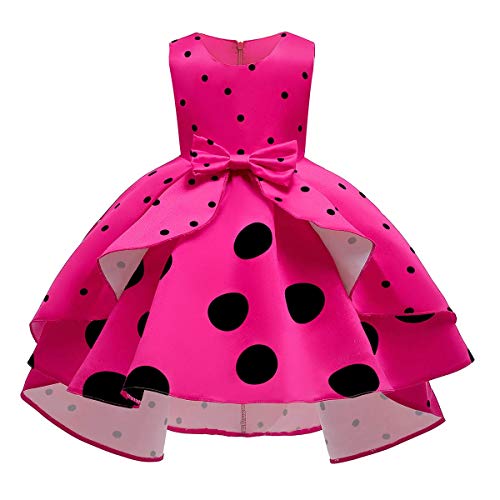 IWEMEK Kids Girl Halloween Polka Dot High Low Tutu Dress Wedding Princess Pageant Christmas 50s Rockabilly Party Evening Gown
