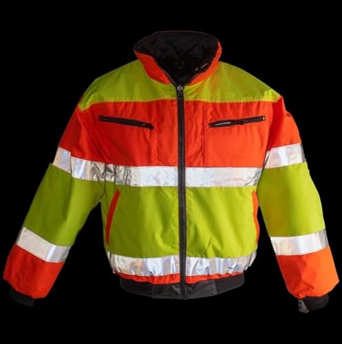 Safety Depot Hi Vis Orange/Yellow Safety Jacket #TOP4