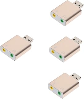 Hemobllo 4pcs USB External Sound Card Adaptador De Universal Wifi Adapter for PC USB Adapter Computer Adapters for Laptops Aux to USB Sound Effects Board Electronic Golden