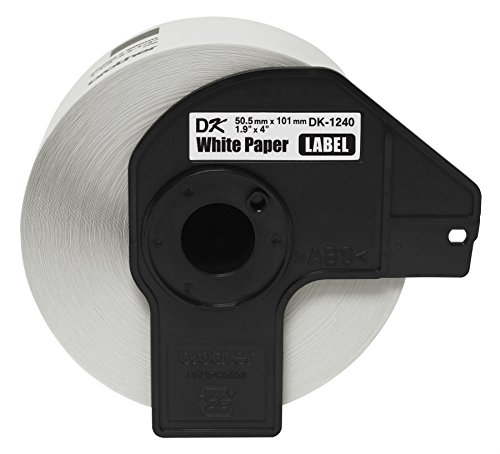 Brother DK1240 4x2in Die Cut White Paper Labels, 600 Labels per roll - image 2