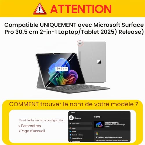 Housse Surface Pro 12 pour travailler en voyage avec support multipositions