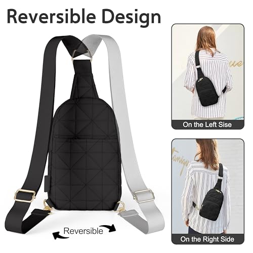 Image of REVOTRA Crossbody Bags for Women Sling Bags Fanny Pack Chest Bag Travel Purse Anti Theft Mother's Day Birthday Gifts for Women Mom Sister Wife Black