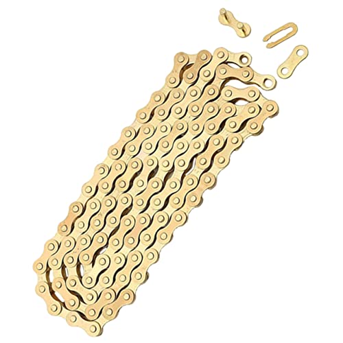 Mikikit Mountain Bike Accessories Golden Chain Replacement Chain for 7-Speed 8-Speed Bicycles Sturdy