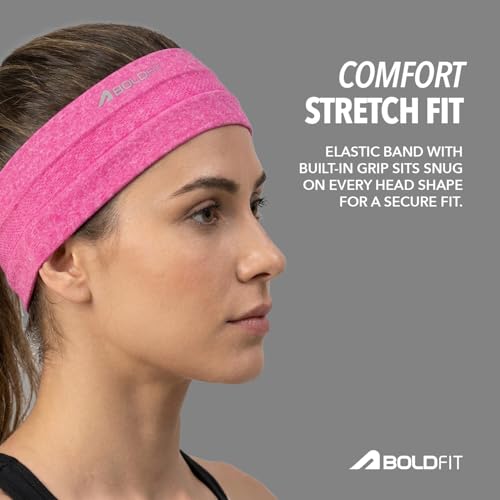 Image of Boldfit Head Band for Men & Women Unisex Gym Hair Band Sweat-Wicking Wide Headband for Workout, Running, Sports & Outdoor Fitness Stretchable, Skin-Friendly, Free Size Hair Accessories