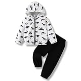 Voxikodex Size 18 24M Toddler Baby Boys Clothes Long Sleeve Hooded Sweatshirt & Pants Kids Fashion Fall Winter Outfit Set Black(18-24M)