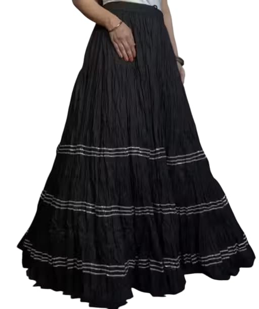Black Round A-line Skirt for Women Skirt_03_26-image-19