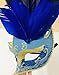 Sheliky Masquerade Mask for Women Halloween Costume Masks Feather Mardi Gras Cosplay Party Masque (Blue)
