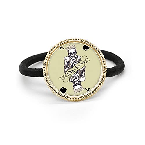 Lazo de plata de pelo de metal brillante con patrón detallado de naipes de póker