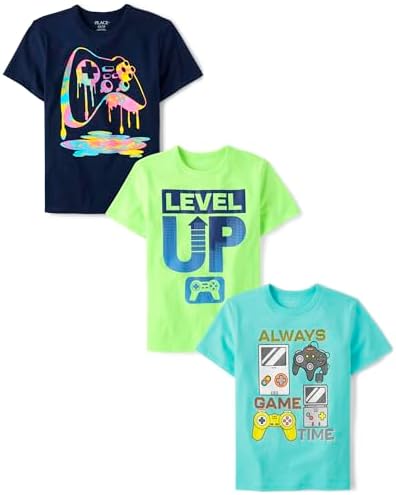 子供たち&39 ;s Place Boys&#39；Gamer半袖柄Tシャツ、マルチケース