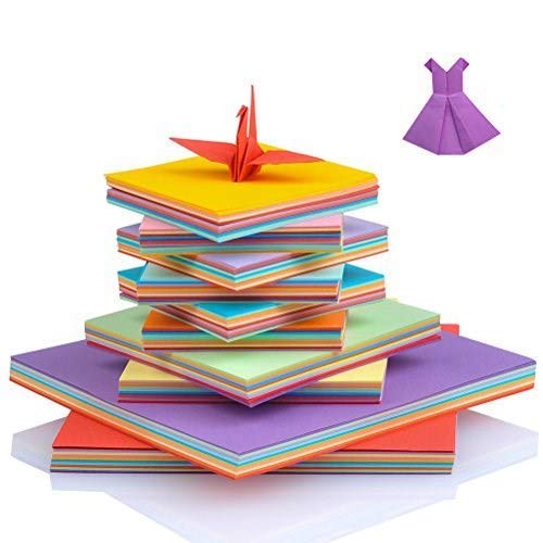 Image of Eclet Neon Origami Paper 15 cm X 15 cm Pack of 100 Sheets (10 sheet x 10 color) Fluorescent Color Both Side Coloured For Origami, Scrapbooking, Project Work.33